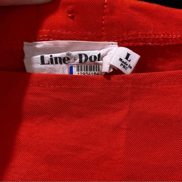 LINE & DOT Button Back Dress Red Square Neck Long Sleeve Pockets Size Large - Picture 4 of 10